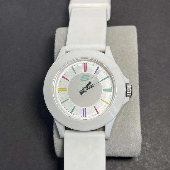 Skechers White Watch & Band Unisex 40mm SR6080W Water Resistant New Battery - Picture 2 of 8
